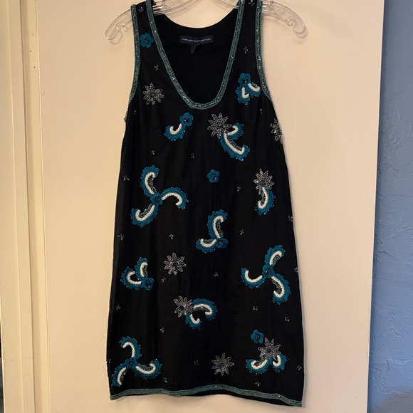 French Connection Dresses & Skirts - French Connection Women’s Black Beaded and Embroidered Bohemian Mini Dress, 4